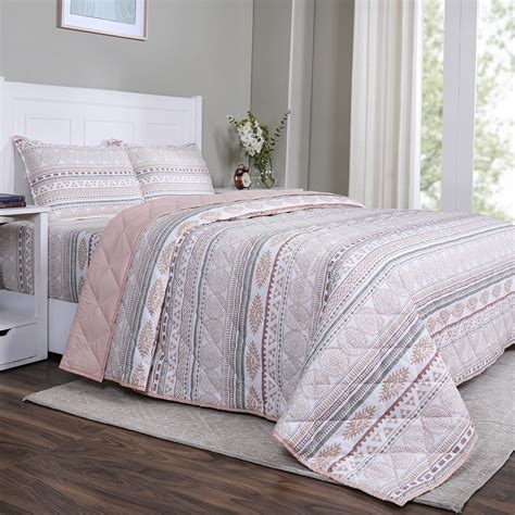 Buy Sensory Bloom Allegra 4 pcs Peach Quilt Set