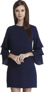 ONLY Women Sheath Dark Blue Dress - Buy ONLY Women Sheath Dark Blue ...