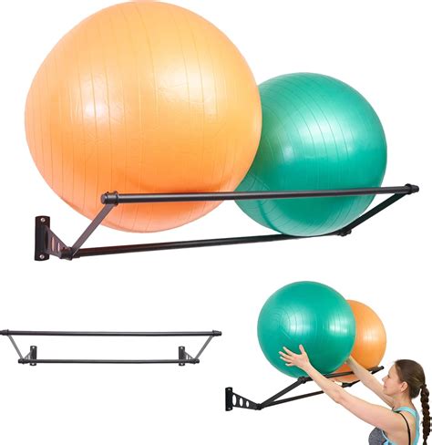 Exercise Ball Holder | Organise Your Space | Wall Mounted Rack | Yoga Ball Holder | Exercise ...