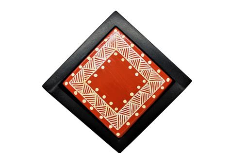 Buy Wooden Coasters With Hand Painted Traditional Aipan Art Online in ...