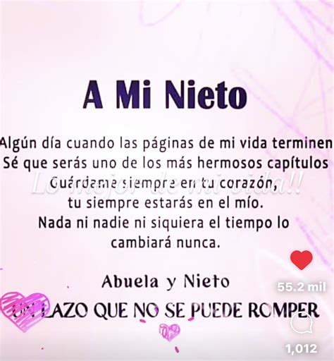 Pin de Patricia en Artesanía | Frases para nietos, Poemas para nietos ...