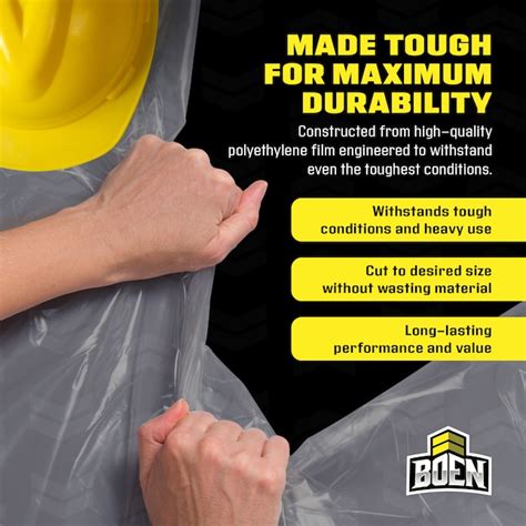 BOEN 100-ft x 10-ft Clear 4-mil Heavy-duty Plastic Sheeting PS-410 at ...