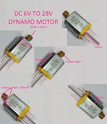 V3J M15n-3 Series 6.0 v~28.0v Micro Dc Motor with Gear and Double Shaft ...