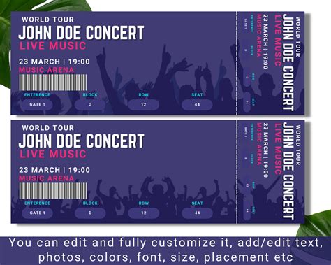 Concert Ticket Sample