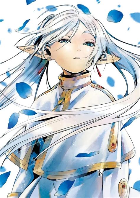 Aura from 'Sousou no Frieren' stands gracefully amidst swirling blue ...