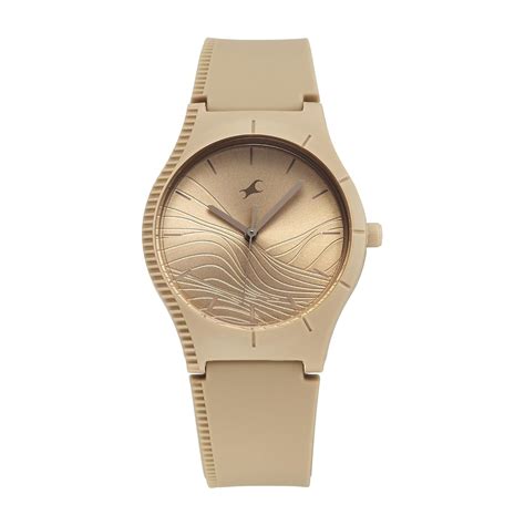 Fastrack Tees Wanderlust Quartz Analog Beige Dial Silicone Strap Watch ...