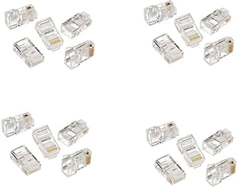 fdealz [ 20 Pieces ] RJ45 Ends Connector, 8P8C Cat5, Cat5e RJ-45 ...