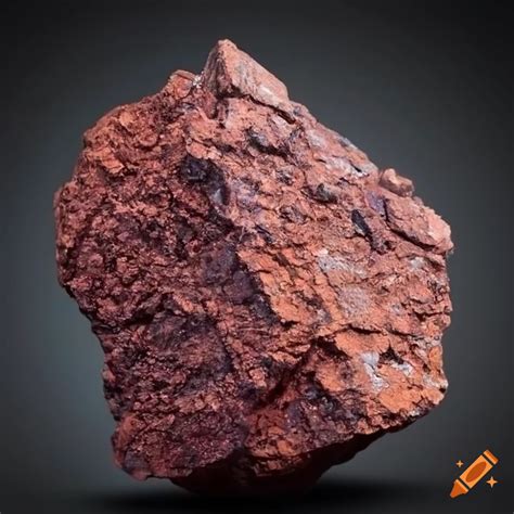Raw iron ore sample with rich color and texture on Craiyon