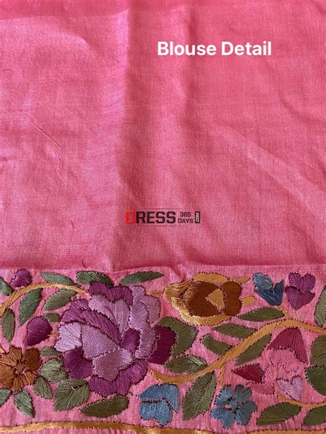 Hand Embroidered Parsi Gara Tussar Silk Saree – Dress365days
