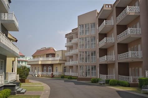 A beautiful view of housing society with tall buildings and asphalted ...