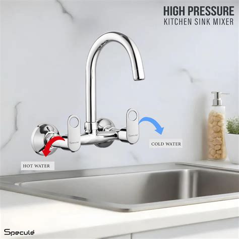 Ornamix Wall-mount Kitchen Sink Mixer Tap with Swivel Spout - by Specu ...
