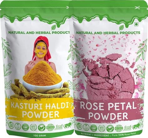 Wild Turmeric(Kasturi Haldi, Kasturi Manjal) and Rose Powder(Rosa ...