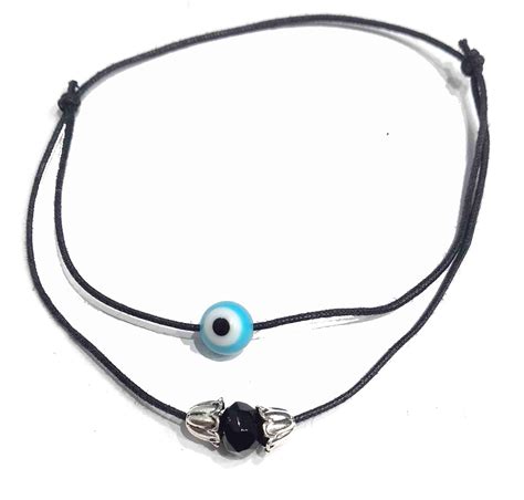 Buy GURJARI JEWELLERS Adjustable Black Thread Anklet with Oxidised ...