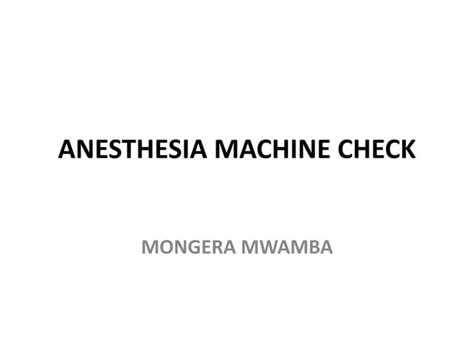 Image result for Anaesthesia Machine Check