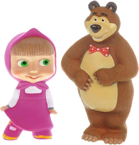 Buy Masha and the Bear Playset of 2 Characters Funny Figures Toys for ...