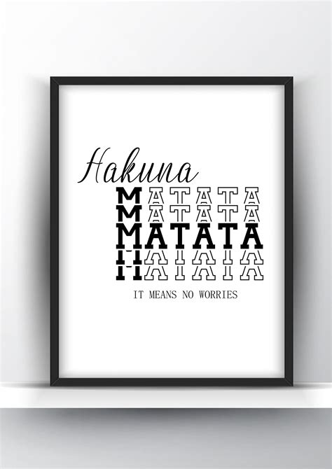 Hakuna Matata It Means No Worries Printable and Poster - Shark Printables