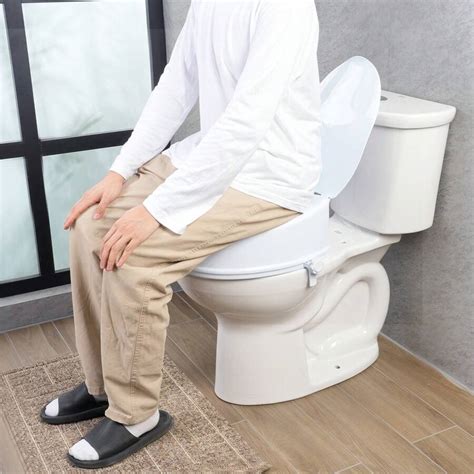 KFFKFF Raised Toilet Seat, 3.5"-5" Height Raised, 300/350 Lbs Weight ...
