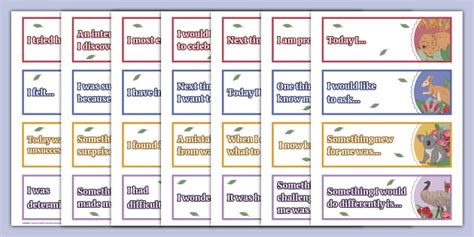 Reflecting On Learning Cards - Australian Flora and Fauna