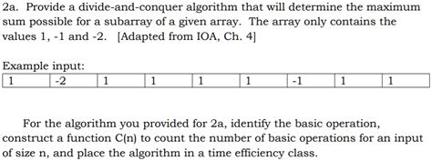 Largest Sum of Contiguous Subarray Divide and Conquer 的图像结果