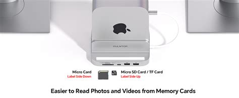 PULWTOP Mac mini M4 Hub with M.2 SSD Enclosure 8-in-1 Vertical USB-C