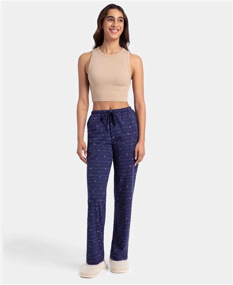 Buy Super Combed Cotton Printed Pyjama with Side Pockets - Classic Navy ...