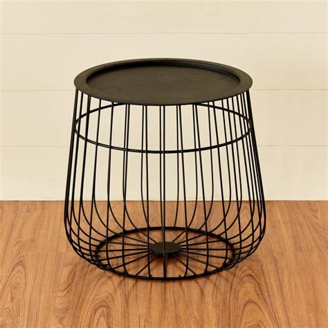 Buy Noel Metal Basket End Table - Black from Home Centre at just INR 3995.0