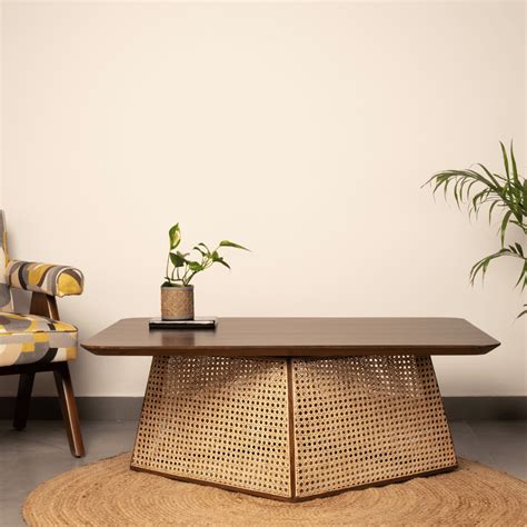 Ariella Teakwood Cane Coffee Table | Elegant Tables by Opaque Studio ...