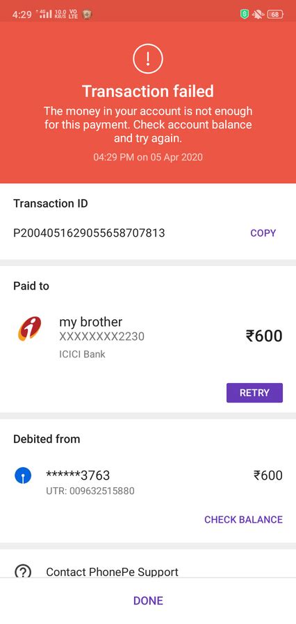 [Resolved] PhonePe — my transaction fail but my money has been deducted ...