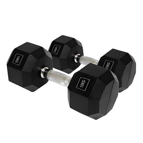 Buy YASH FITNESS Set Of 10KG×2 Rubber Professional Hexa Dumbbells ...
