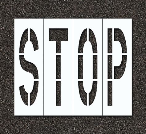 Stop, 0.125 in Thick, Individual Stencil - 429W84|STL-108-74803 - Grainger