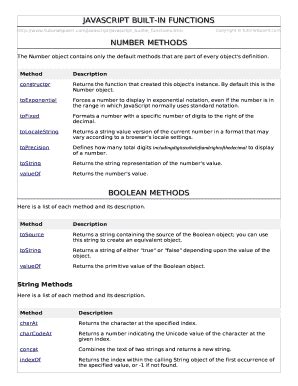 Fillable Online JAVASCRIPT BUILT-IN FUNCTIONS Fax Email Print - pdfFiller