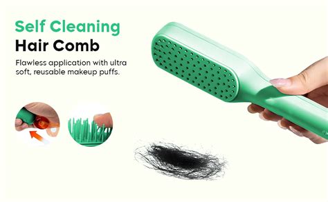 Buy Gleva Self Cleaning Hair Brush, Detangling Brush & Styling Brush ...