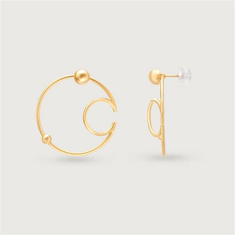 Starship Sparklers 14KT Yellow Gold Orbit-Inspired Stud Earring