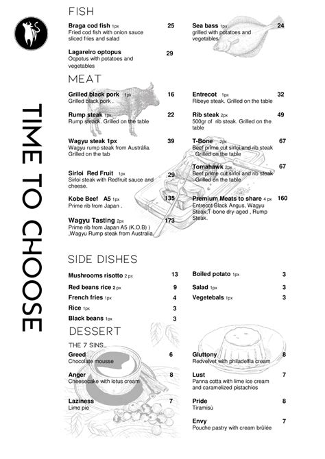 Menu (English) - Pecado Capital Restaurante