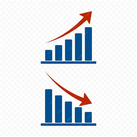 Premium Vector | Graphs of increasing and decreasing columns with up ...