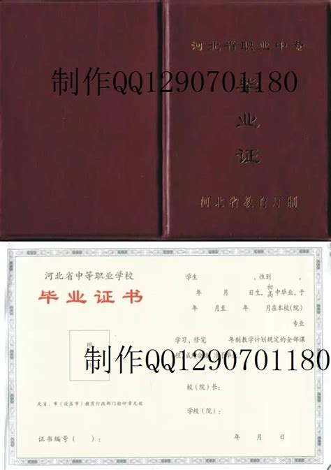 河北省中专和技工毕业证模板（有图片） - 仿制大学毕业证