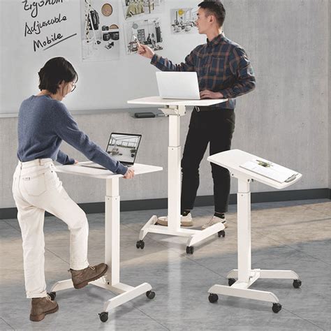 Pneumatic Instant Multi-Purpose Rolling Podium Lectern with Wheels Lap ...
