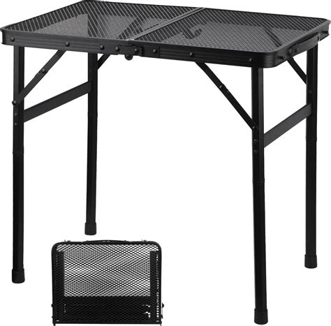 Camping Table with Mesh Desktop, Lightweight & Portable Small Folding ...