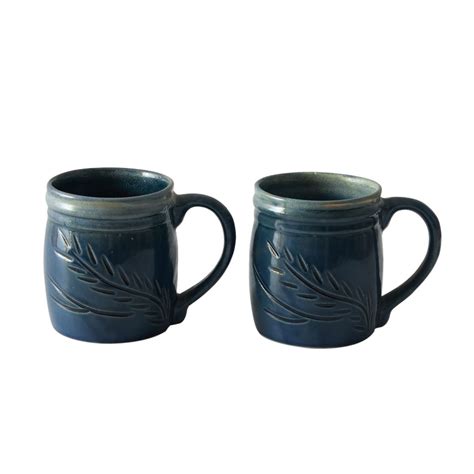 "Shades of Leaf" studio glazed ceramic tea/coffee Mug(Set of 2 ...