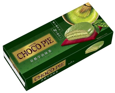 LOTTE "Choco Pie [Kyoto Uji Green Tea]" Green Tea Cream x Green Tea ...