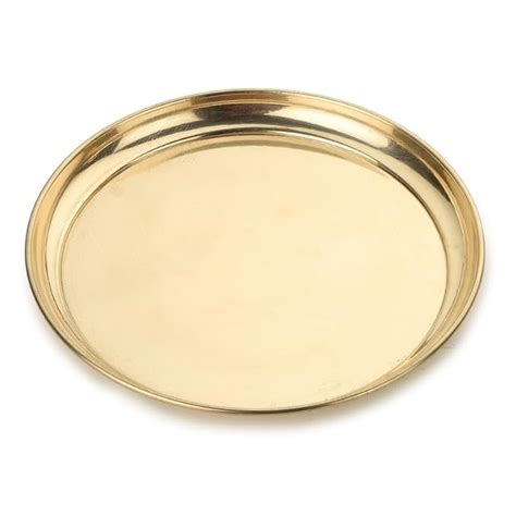 Buy TORPPEZA Brass Golden Color Plain Plate for use Pooja, Home, Pooja ...