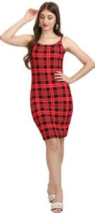 sweetpel Women Bodycon Red Above Knee/Mid Thigh Length Dress - Buy ...