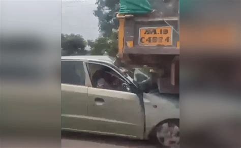 Udupi: Tipper truck drags car for one kilometer after car rams into it ...