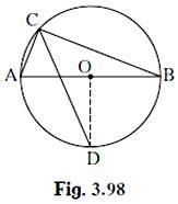 In figure 3.98, seg AB is a diameter of a circle with centre O . The ...
