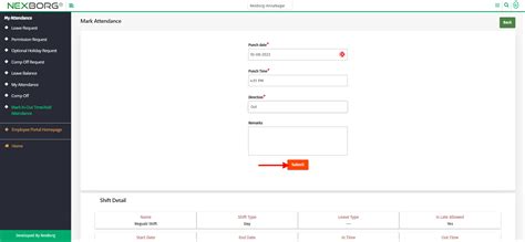 To Mark In/Out Attendance