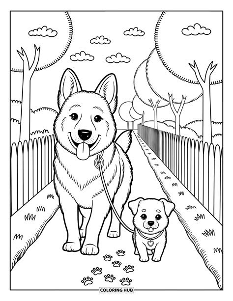 German Shepherd Coloring Pages For Adults