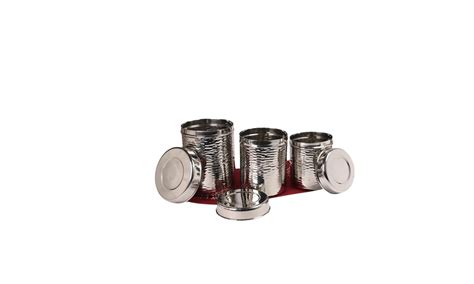 DesiDine Hammered Stainless Steel Storage Jars – Perfect for Every Kit ...