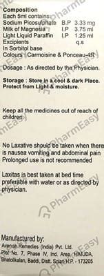 Laxitas Sugar Free Vanilla Flavour Bottle Of 200ml Syrup: Uses, Side ...