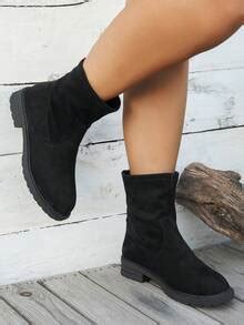 Botas altas de invierno para pantorrillas anchas, moda tallas grandes ...