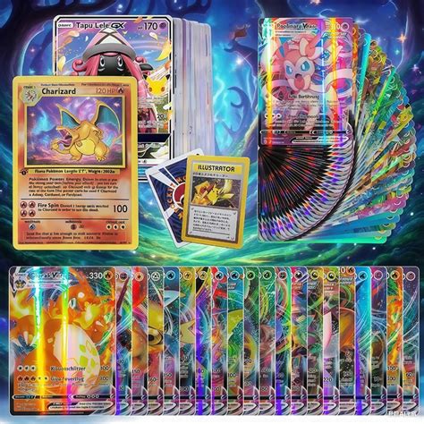 pokemon 300+ Rare Cards, VMAX/GX/EX Included, Rainbow Foil Finish, (V ...